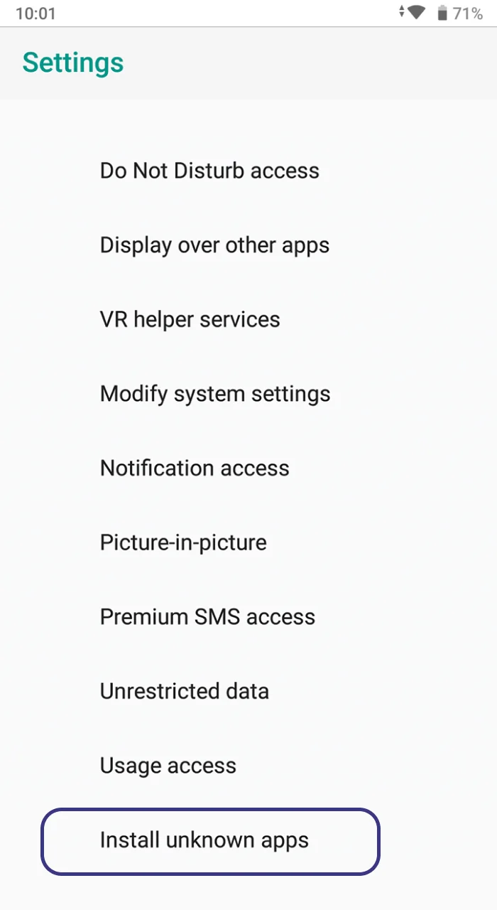 To install the Bilbet online casino application, you need to allow installation from unknown sources on your phone.