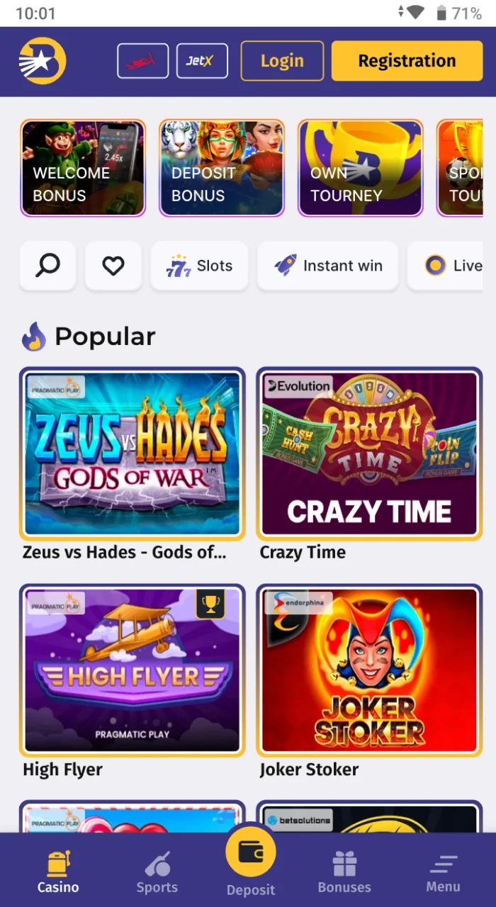 Install the Bilbet online casino application on your phone and play wherever you want.