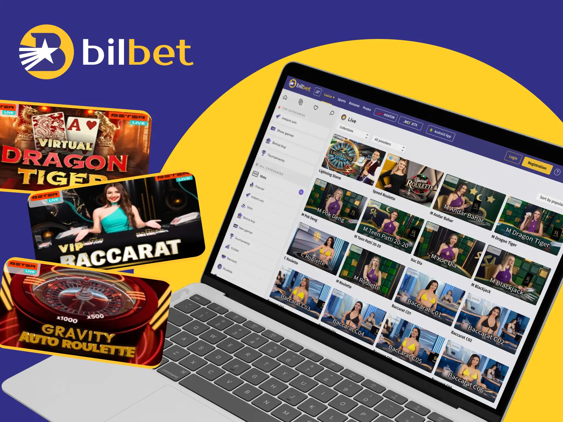 In the Bilbet online casino in the Live Casino section you can find the most popular games.