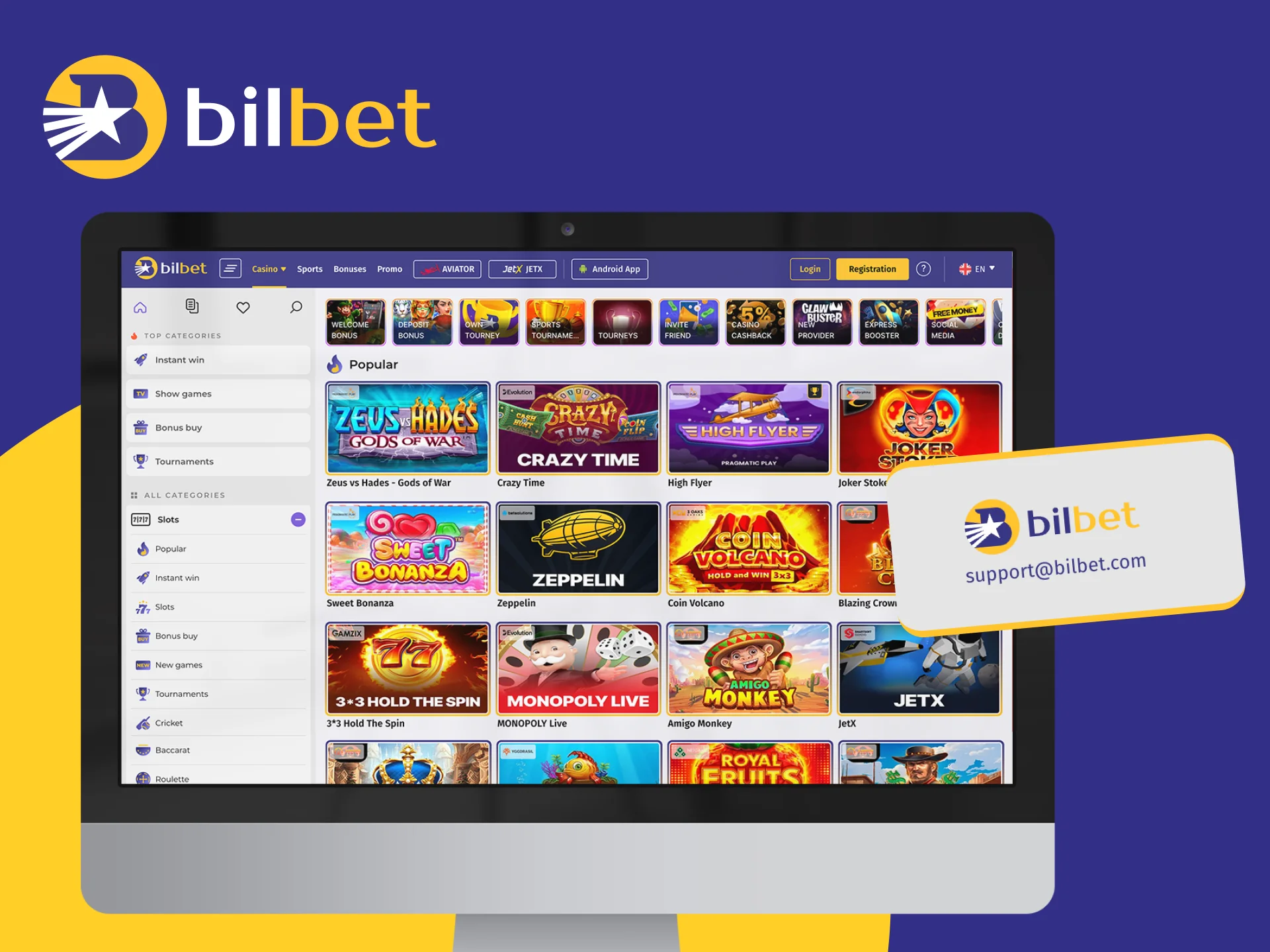 How can I contact the Bilbet online casino support team.