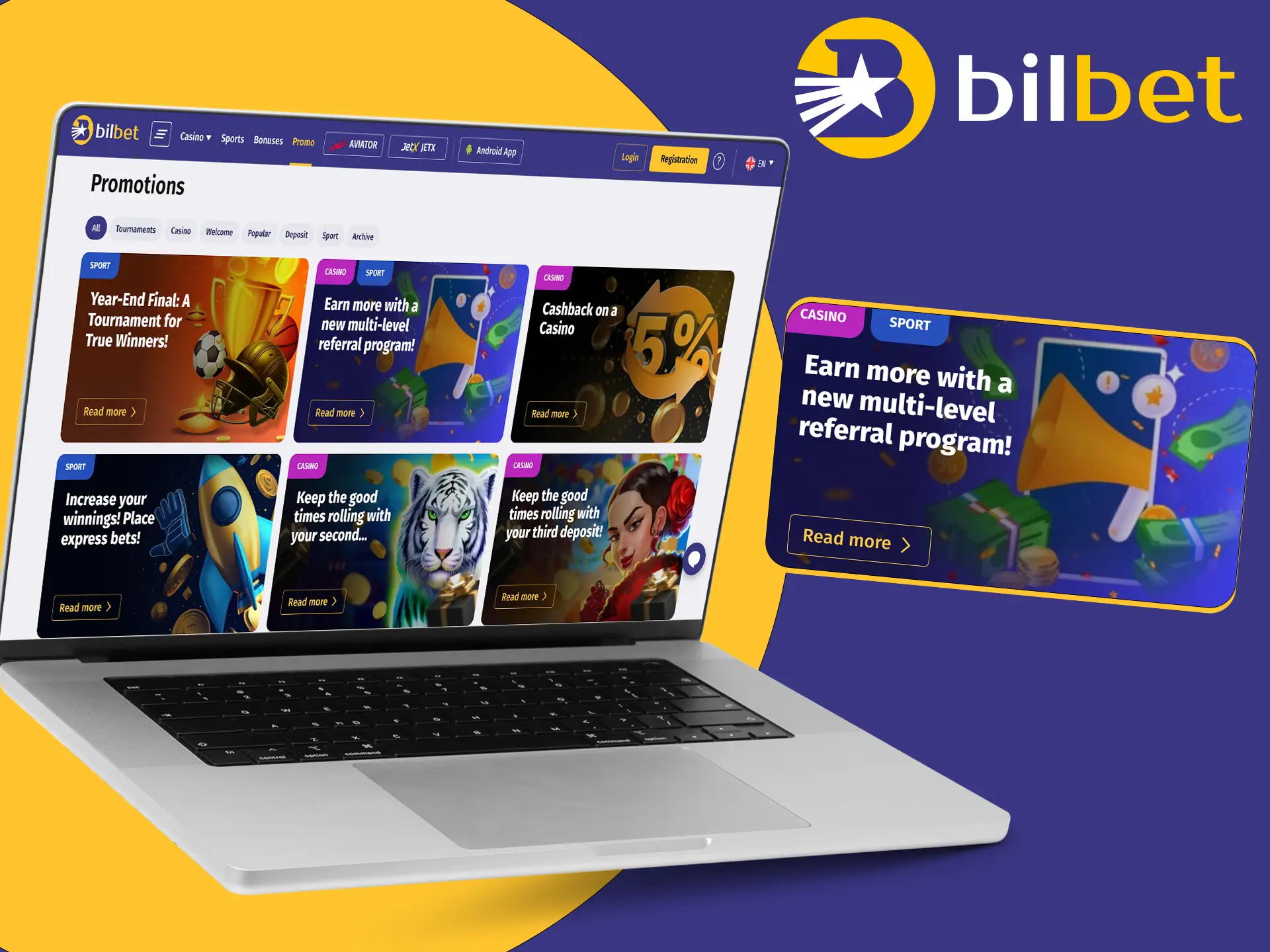 Increase your chances of winning by increasing your odds at Bilbet.
